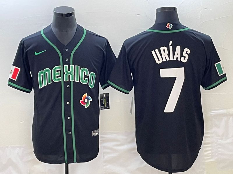 Men 2023 World Cub Mexico #7 Urias Black Nike MLB Jersey24->more jerseys->MLB Jersey
